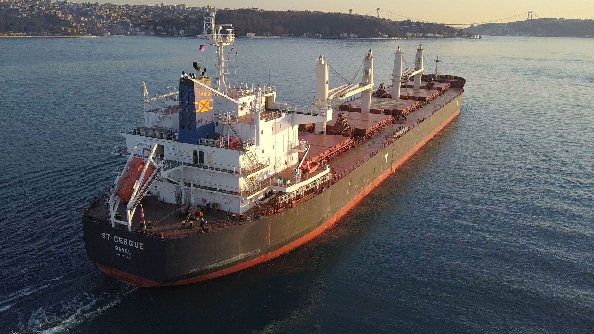 The Swiss-flagged commercial seagoing vessel ST-CERGUE of the Suisse-Atlantique shipping company.